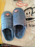大嘴猴（paul frank）棉拖鞋男士秋冬季室内家居拖鞋毛绒保暖厚底棉鞋男款深蓝280PF607 实拍图