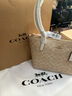 蔻驰（COACH）【品牌直供】女士FIONA24手提单肩托特包沙黄配白垩色CBT18 实拍图