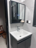 恋派浴室柜 陶瓷一体盆卫生间洗脸盆柜组合悬挂式洗漱台智能洗手盆柜 智能镜箱】珠光灰+陶瓷盆 60cm 实拍图