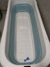 奔麦【送货上门】泡澡桶折叠浴桶洗澡桶成人浴盆婴儿童家用洗澡神器 【实时感温1.5米+保温盖】蓝 实拍图