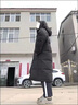 断码羽绒服长款过膝冬季2025新款韩版情侣男女宽松学生中戏爆外套 黑色 男女同款 L 适合110到120斤穿 实拍图