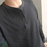 优衣库男装女装情侣华夫格亨利领套头衫长袖T恤25秋冬新款479784 09 黑色 M 实拍图