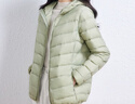 鸭鸭（YAYA）佟丽娅同款轻薄羽绒服女新款秋冬季休闲短款连帽保暖轻便韩版外套 抹茶绿色 L 实拍图