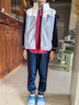 儿童春秋外套马夹立领男女小童摇粒绒背心保暖坎肩立领女大童马甲 米拼灰色 140 实拍图