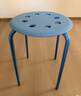 宜家（IKEA）MARIUS玛留斯可叠放塑料凳子加厚家用简易侘寂风餐椅圆凳 蓝色45cm 实拍图