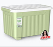 SPACEXPERT 衣物收纳箱特大号塑料整理箱车载储物箱60L绿色 1个装 带轮 实拍图