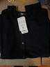 优衣库女装精纺美利奴羊毛圆领针织开衫/长袖通勤秋冬新款478331 09 黑色 2XL 实拍图
