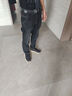罗蒙牛仔裤男士直筒长裤新款秋季弹力休闲裤子男ZH7620黑灰色加绒30 实拍图