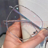 蔡司（ZEISS）镜片超轻大框近视眼镜男防蓝光眼睛架女可配度数散光眼镜胖脸加宽 银色 配防蓝光平光【0度】 实拍图