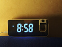 艾瑞曼 现代简约投影闹钟LED大屏电子时钟USB插电数字卧室床头夜光钟表 白色2282-插电款 实拍图