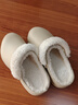 朴西知晤防水棉拖鞋女秋冬季厚底防滑加绒棉拖后跟带款 奶杏色  37-38 实拍图
