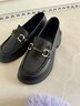 蜘蛛王（SPIDER KING）乐福鞋女软底一脚蹬小皮鞋上班工作女鞋2025新款厚底粗跟单鞋 黑色 软皮软底 37 标准尺码 实拍图
