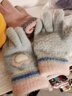 牧萌儿童手套秋冬季男女童保暖全指手套宝宝小学生女孩针织手套 蓝色 实拍图