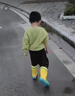 lemonkid儿童雨鞋高筒女童男孩防水防滑橡胶雨靴学生水鞋 黄色异次元 30 实拍图