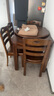 南之安 全实木餐桌椅组合6人圆形多功能伸缩简约现代中式家用吃饭桌跳台 胡桃色 1.2m 一桌4椅(送转盘) 实拍图