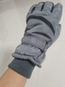 目丸保暖手套男女户外冬天骑行防寒风加绒厚触屏女防水冬季棉滑雪手套 9#深灰色 深度暖手套-男款 实拍图