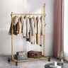 安尔雅衣架落地铁艺衣帽架卧室收纳阳台挂衣服架子 可移动轻奢金100cm 实拍图