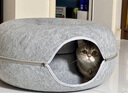 煦凛日本猫窝四季通用猫隧道玩具兔子钻洞轮胎猫洞夏季保暖躲避猫屋 隧道窝深灰色+猫头孔洞【升级加厚】 中号【适合8斤内猫咪】 实拍图