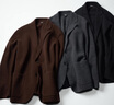 优衣库合作款/男装女装针织茄克/外套夹克西装25秋冬新款480812 38 深褐色 L /175/100A 实拍图