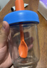 格娜斯隔夜燕麦杯便携外带豆浆早餐杯带盖勺牛奶杯奶昔麦片酸奶杯子蓝橙 实拍图