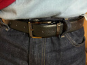 七匹狼皮带男士真牛皮裤腰带针扣简约百搭生日礼物送男友老公送爸爸 实拍图