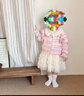 班喜迪女童连衣裙春装2026新款宝宝公主裙周岁礼服儿童开衫网纱裙子春秋 粉色 100 实拍图