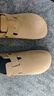 东园物作软木拖鞋真皮休闲日系时尚百搭外穿防滑情侣款Boston半包勃肯鞋 沙色 38 正码 实拍图