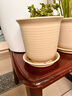 九千谷仿陶瓷树脂花盆高款米色2个装 室内阳台种植花盆口径15cm含托8502 实拍图