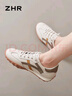 ZHR休闲鞋女潮流舒适轻便女鞋真牛皮拼色软底运动鞋女 A113 米棕 37 实拍图