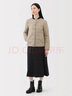 无印良品（MUJI）女式轻量羽绒便携式无领夹克羽绒服女款长袖25年冬季女装外套轻薄 浅米色 S （155/80A） 实拍图
