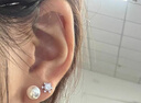 DAISY DREAM925银法式扁圆馒头施家大珍珠耳钉女轻奢气质高级耳环时尚耳饰 12mm扁圆馒头珍珠耳环【925银】 直针样式 实拍图