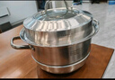 钢兴发316不锈钢蒸锅特厚复底三层汤蒸锅双层家用蒸笼汤锅多用大烧水锅 复底三层蒸锅【加厚】36cm 14英寸 实拍图
