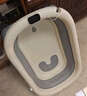婴儿洗澡盆儿童浴盆大号宝宝可折叠可坐可躺洗澡神器新生儿童用品 【不感温款】火山灰 实拍图