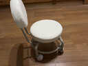 万向轮小凳子带滑轮矮凳家用换鞋凳儿童靠背椅子客厅圆凳软包板凳 米白色-加固护腰碳钢架-万向轮 实拍图