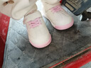 牧童学步鞋春秋季童鞋男童机能软底婴儿面包鞋革面女宝宝鞋 樱花粉25 实拍图