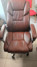 凯联（KAILIAN）真皮老板椅可躺办公椅按摩大班椅舒适久坐电脑椅家用转椅高档椅子 琥珀色+搁脚 纳帕皮+按摩 实拍图