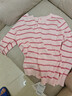 笛莎（DEESHA）笛莎童装女童针织衫2025春秋中大童简约纯色开衫外套 浅粉条纹140 实拍图