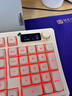 B.O.W航世K820 有线蓝牙无线三模键盘 RGB灯背光平板台式电脑女办公电竞游戏人体工学充电键盘 奶茶色 实拍图