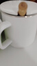 传旗陶瓷马克杯带勺盖咖啡杯牛奶杯早餐杯办公杯男女茶杯描金白400ml 实拍图