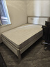 德满居 床 实木床 床现代简约 双人床白色北欧主卧轻奢全实木床婚床 静音床+护脊椰棕床垫（10cm)+2柜 1.8米*2.0米满铺床板 实拍图