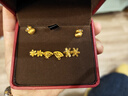 中国黄金（CHINA GOLD）【小雪花】黄金耳钉女士小众首饰足金耳饰节日生日礼物送老婆女友 京速达-雪花耳钉【一对】+品牌礼盒 约0.8g 实拍图