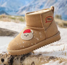 巴拉巴拉童鞋儿童雪地靴男女童短靴加厚加绒棉靴2025新冬靴子防滑 爱心小熊 浅土黄 22 (脚长13.3-13.7/内长14.7) 实拍图