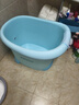 日康（rikang）婴儿游泳桶 儿童洗澡桶泡澡桶家用新生儿游泳池浴桶 蓝色 X1002-1 实拍图