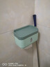 摩范卫生间纸巾盒挂壁厕所抽纸卷纸置物架厕纸挂架防水免打孔装纸架 橄榄绿 实拍图