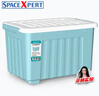 SPACEXPERT 衣物收纳箱特大号塑料整理箱车载储物箱80L蓝色 1个装 带轮 实拍图