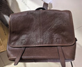 裘真【宋佳同款】植鞣羊皮信使双肩包大容量上班通勤休闲背包新款 咖啡色-小号 实拍图