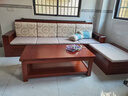 合夕胡桃木实木沙发新中式小户型客厅组合冬夏两用新款原木质佛山家具 四人位+贵妃榻+茶几 实拍图