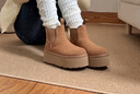 UGG秋季女士休闲舒适纯色厚底雪地靴烟囱时尚切尔西短靴 1134526 CHE | 栗色 36 实拍图