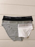 Calvin Klein内衣女士三条装经典提花腰边ck舒适棉质微弹性感比基尼三角内裤女 MP1-太空黑/椰青灰/月光白 3条 M 尺码偏大，建议拍小一码 实拍图
