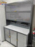 四季沐歌厨房置物架落地厨柜餐边收纳柜橱柜储物柜子微波炉烤箱碗碟柜用具 【加厚岩板】灰6层120长-全配 实拍图